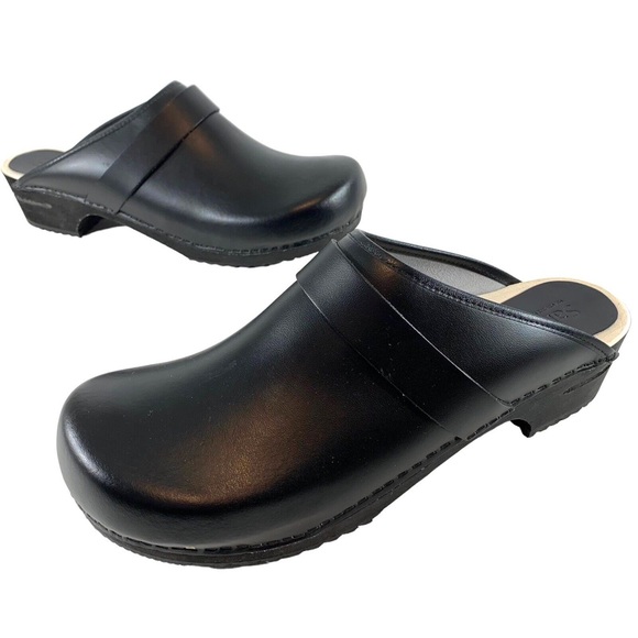 Sanita Mens Size 47 Black Slip On Open Back Danish Clogs Shoes 13 US with Strap main image 6